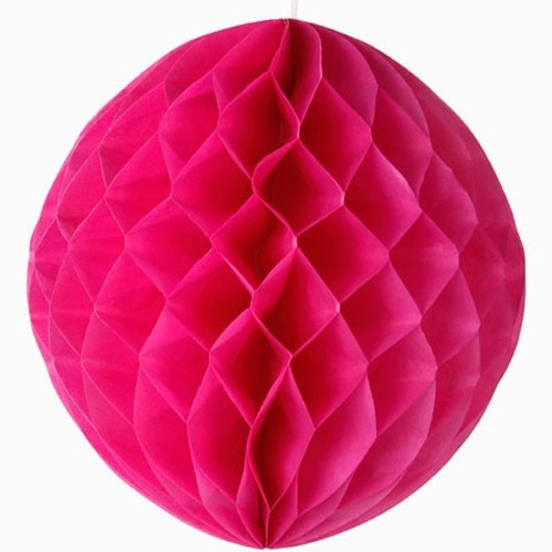 Бумажный шар-соты розовый, 15см