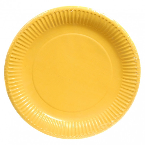 Тарелки однотонные желтые, 6шт, 18 см