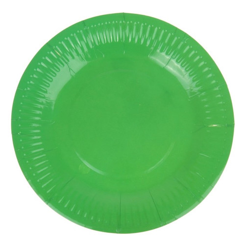 Тарелки однотонные зеленые, 6шт, 18 см