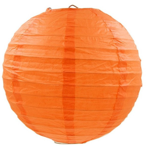 Подвесной бумажный фонарик оранжевый, D=40см