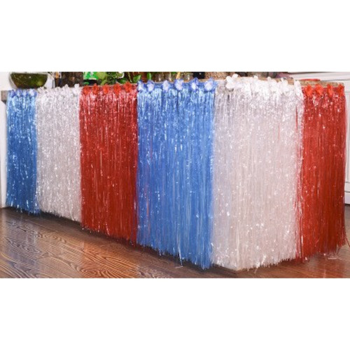 Юбка для стола Гавайи красно-сине-белая, 580см х 75см