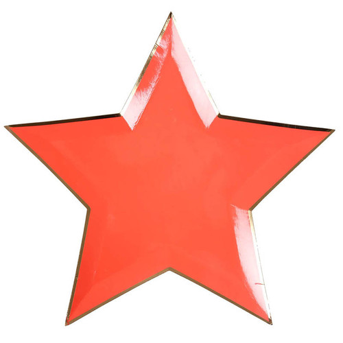 Тарелки фигурные Звезда красная, 8 шт, 27см