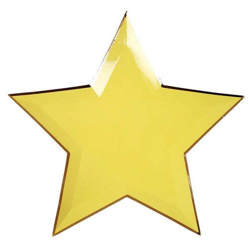 Тарелки фигурные Звезда желтая, 8 шт, 27см
