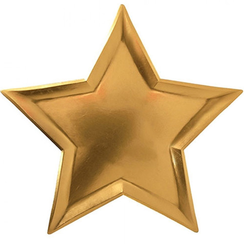 Тарелки фигурные Звезда золото, 8 шт, 27см