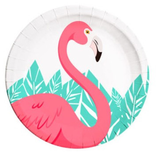 Тарелки Розовое Фламинго, 8 шт, 23см