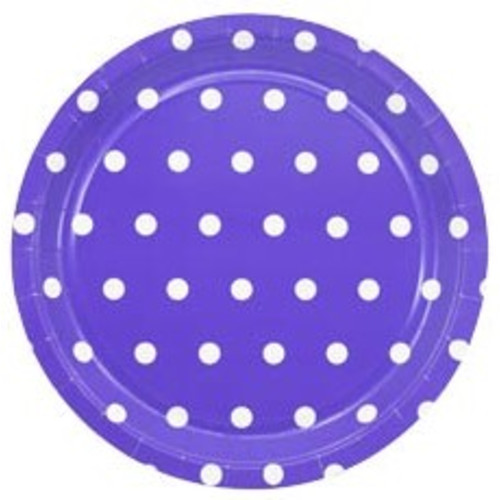 Тарелки в горошек фиолетовые 23см 6шт