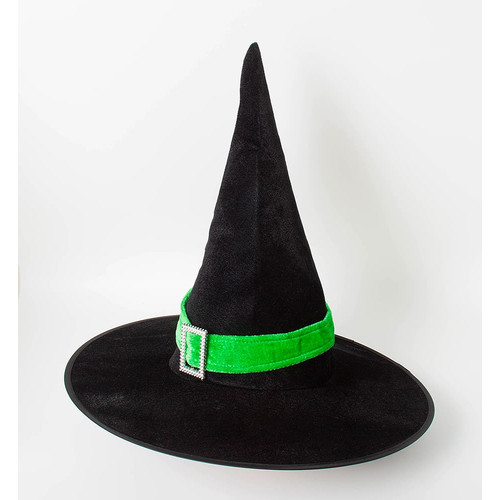 Шляпа Хэллоуин черный с зеленой обвязкой