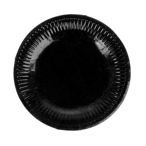 Тарелки однотонные черные, 6 шт, 18 см