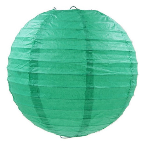 Подвесной бумажный фонарик зеленый, D=60см
