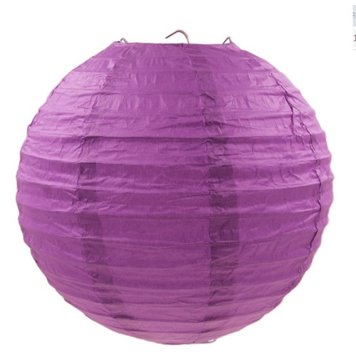 Подвесной бумажный фонарик фиолетовый, D=60см