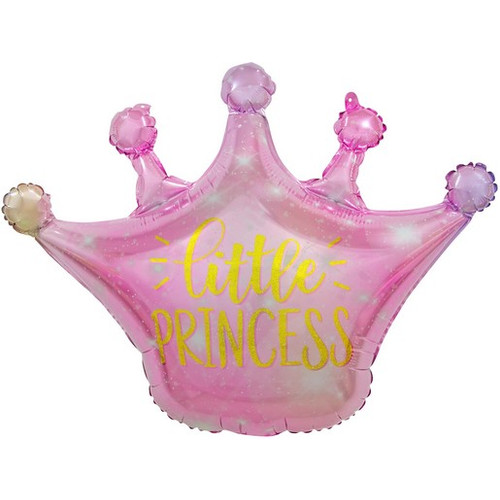 Фольгированный шар Корона, Маленькая Принцесса, Розовый, 76 см