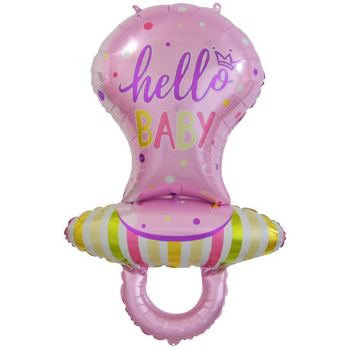 Фольгированный шар Соска-пустышка для девочки, Розовый, 76 см
