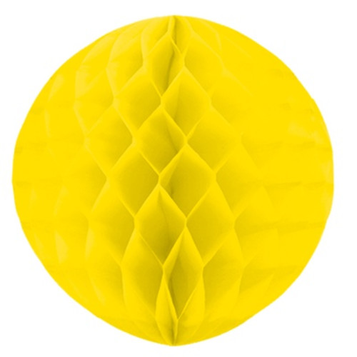 Бумажный шар соты желтый 10см