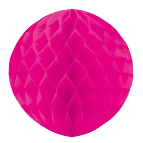 Бумажный шар соты ярко-розовый 30см