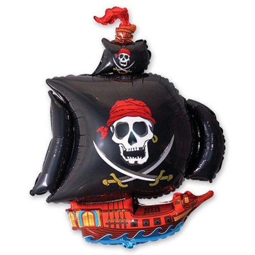 Воздушный шар пиратский корабль черный 104 см