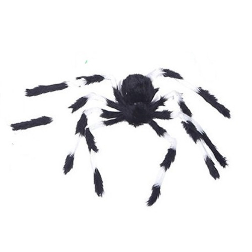 Паук декоративный черно-белый с гибкими лапками 75см купить в  интернет-магазине Всё для праздника