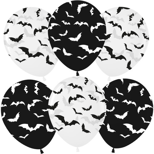 Набор воздушный шариков Летучие мыши, Ночь Хэллоуина 10шт