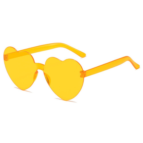 Карнавальные очки Сердечки ярко-желтые