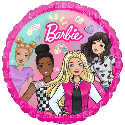 Воздушный шар Барби с подругами, Розовый 46см
