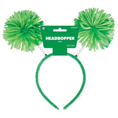 Ободок-антенки Помпоны зеленые