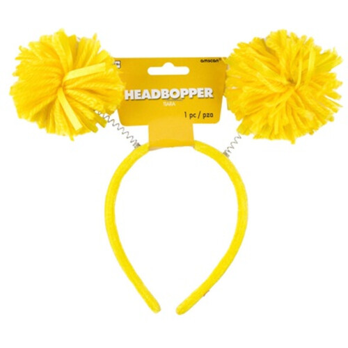 Ободок-антенки Помпоны желтые
