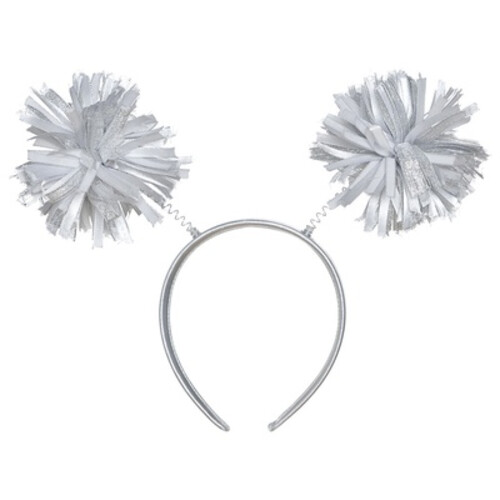 Ободок-антенки Помпоны серебряные