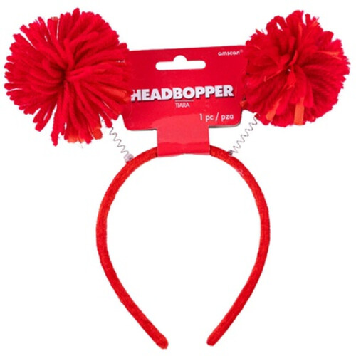 Ободок-антенки Помпоны красные