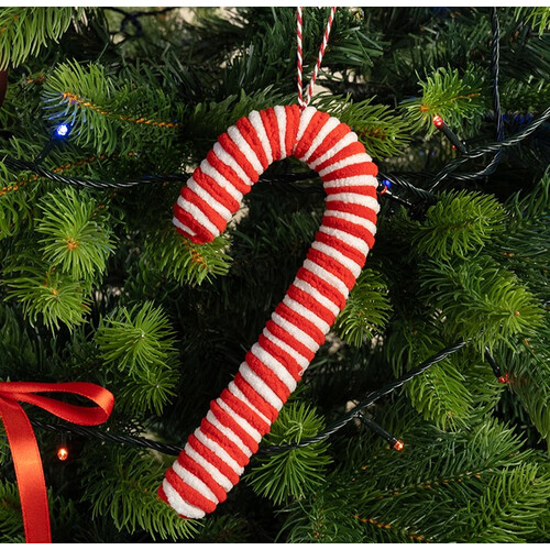 Декоративное украшение на елку Леденец трость 9*19 см