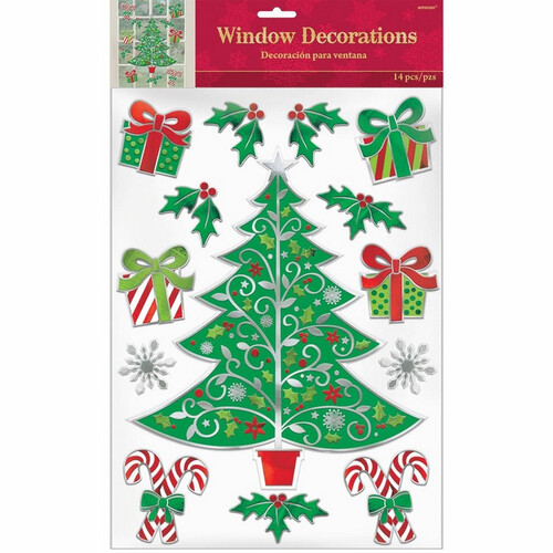 Новогодняя наклейка на окно Елка