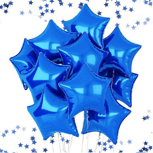 Воздушные шары Звезды 10шт 46см синий