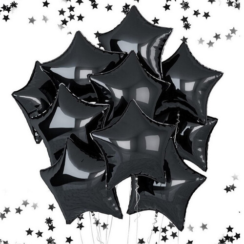 Воздушные шары Звезды 10шт 46см черный