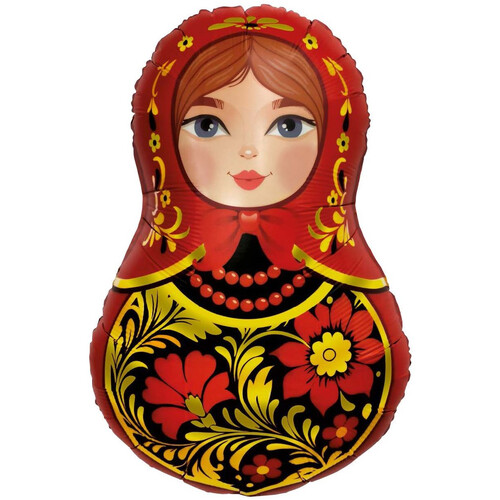 Воздушный шар Матрешка Русский стиль Хохлома 79см
