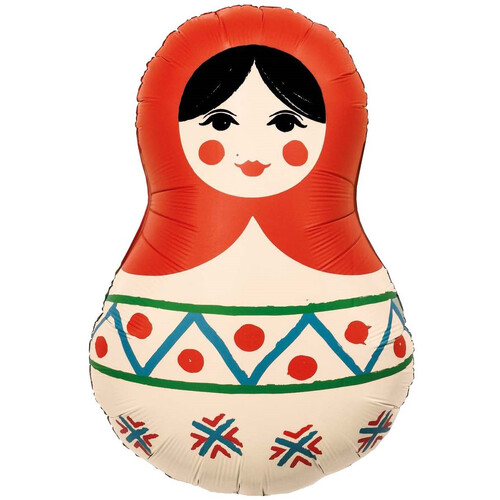 Воздушный шар Матрешка Русский узор 79см