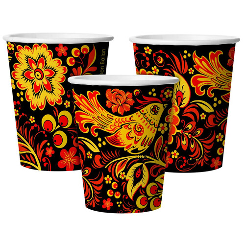 Стаканы Хохлома Русский Стиль 250мл 6шт