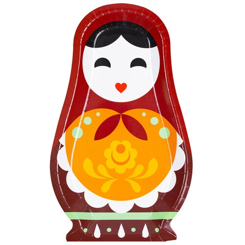 Тарелки фигурные Матрешка Масленица Русский стиль 23см 6шт