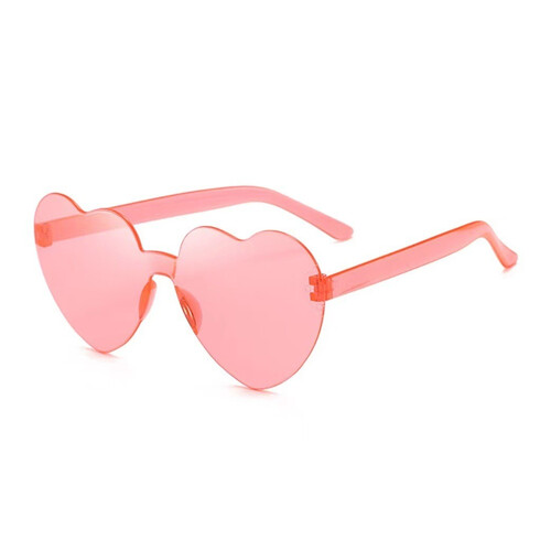Карнавальные очки Сердечки розово-персиковый