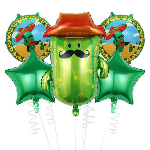 Воздушные шары Кактус в шляпе 5шт