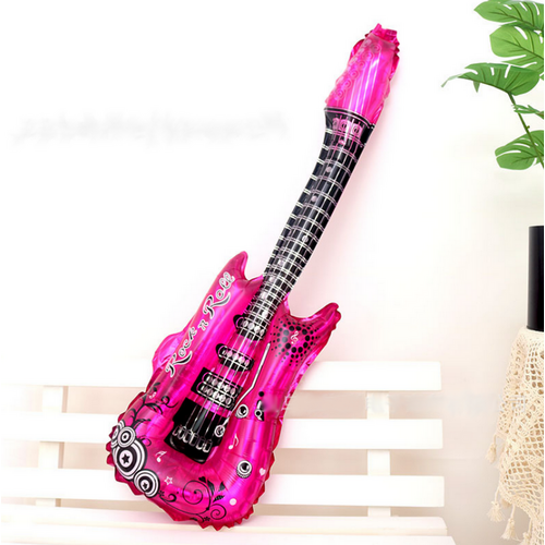 Воздушный шар гитара Рок-н-ролл 82х29 см розовая