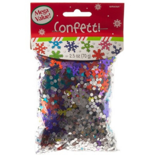 Конфетти Снежинки разноцветные (большая упаковка) 70 гр