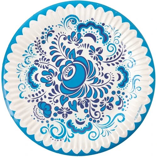 Тарелки Русский стиль Гжель, 6 шт 18 см