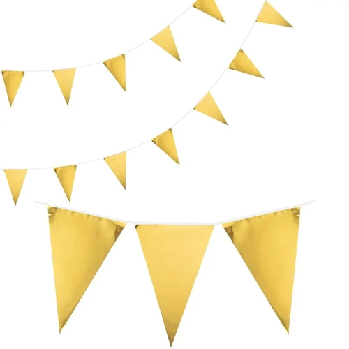 Гирлянда Флажки, золотая 20*30 см*20 шт, 10 м