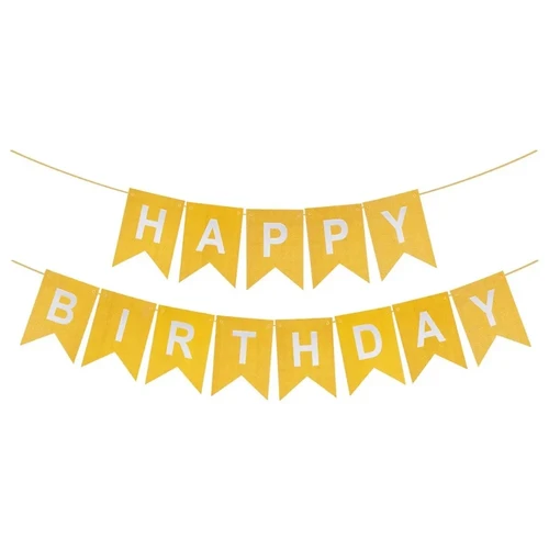Гирлянда Флажки, Happy Birthday 500 см, 16*12 см