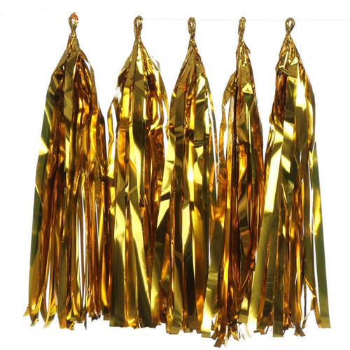 Гирлянда Тассел Золото, фольга, 300 см, 12 кисточек