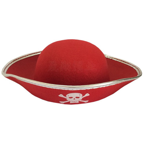 Шляпа пирата с черепом красная, детская
