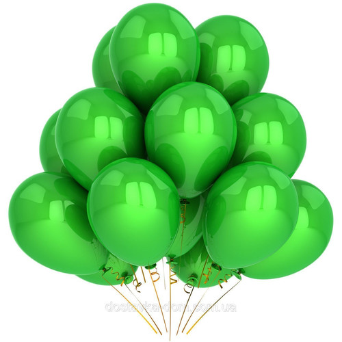 Букет шаров зеленые, 10шт
