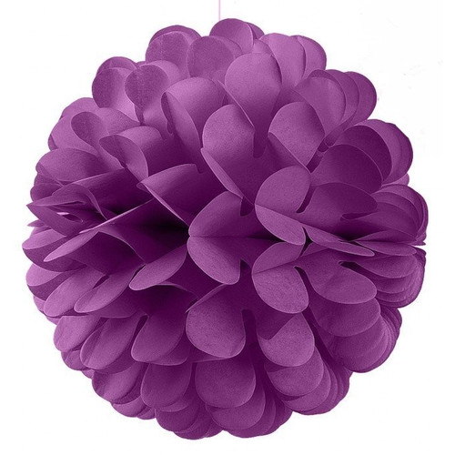 Помпон собранный фиолетовый, 30см