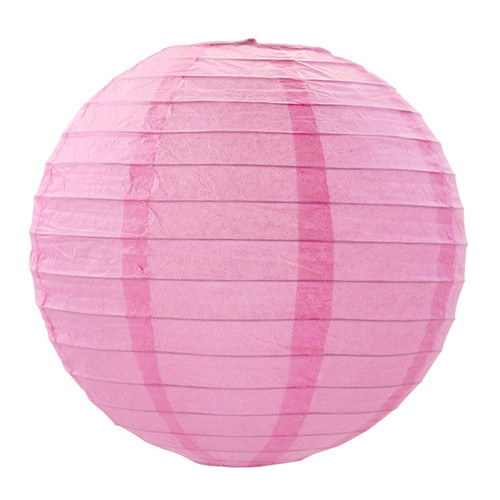 Подвесной бумажный фонарик нежно-розовый, D=30см