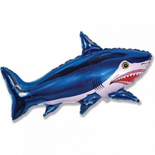 Фольгированный шар Страшная акула синяя, 107 см