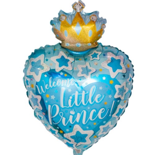 Фольгированный шар Сердце Маленький Принц, Голубой, 61СМ