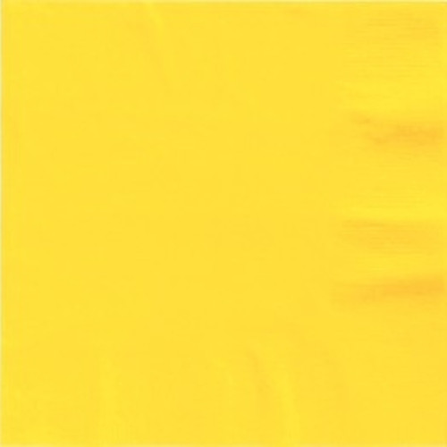 Салфетки однотонные желтые, 16 шт, 33 см
